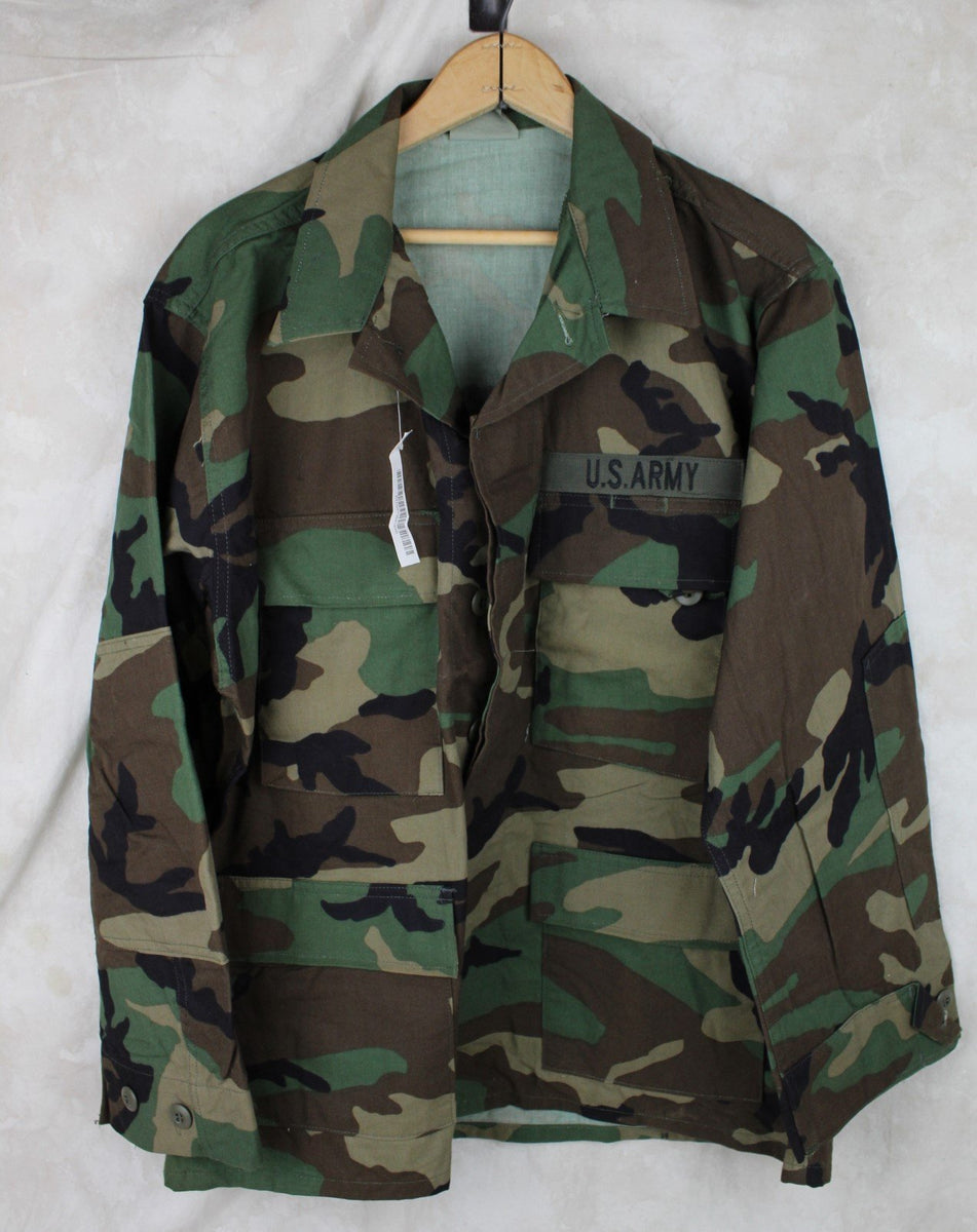 Reworked US Army Woodland Camo Shirt Jacket, Size M/L – kabanplus