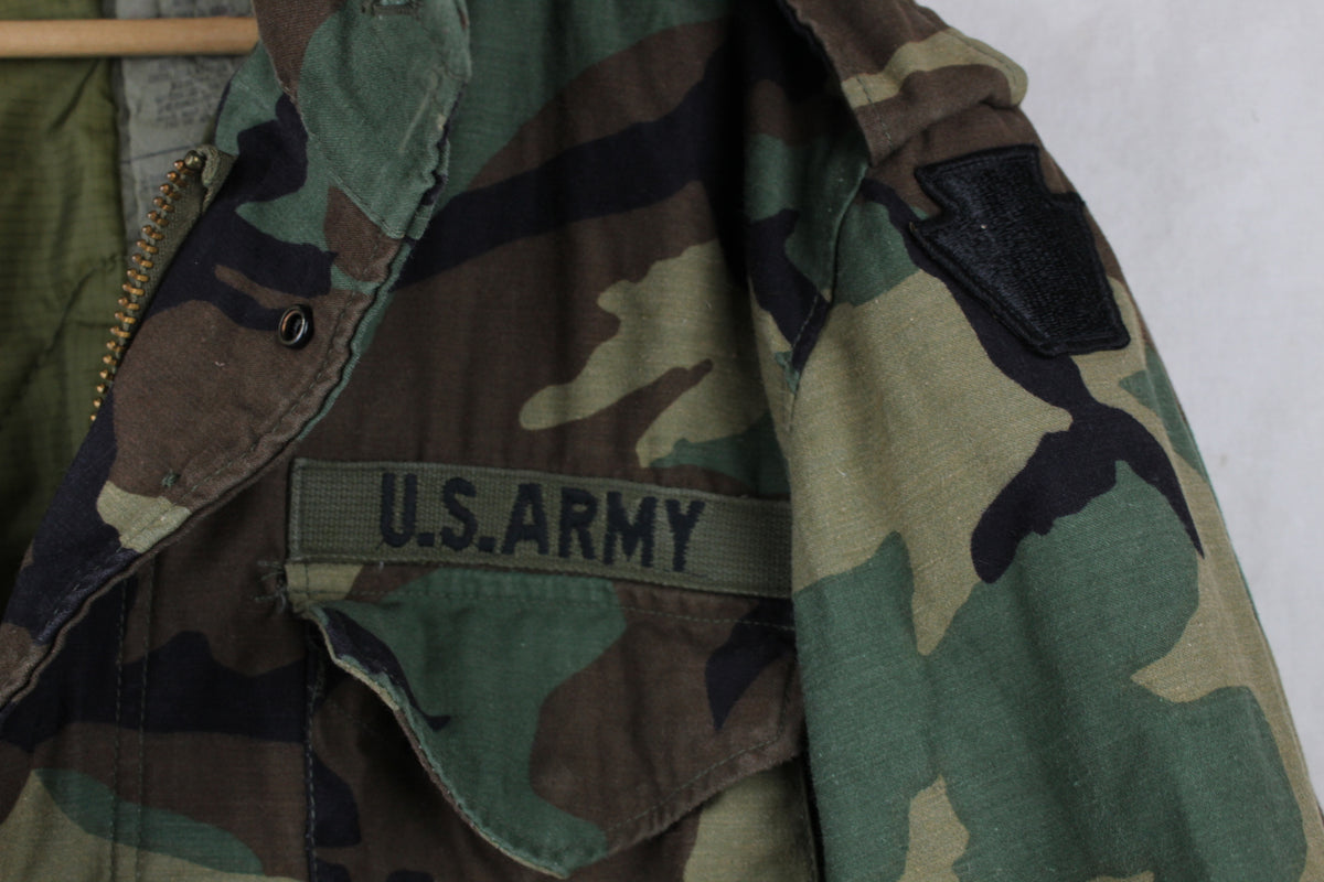 's US Military Army M Field Jacket Coat Woodland Camo w