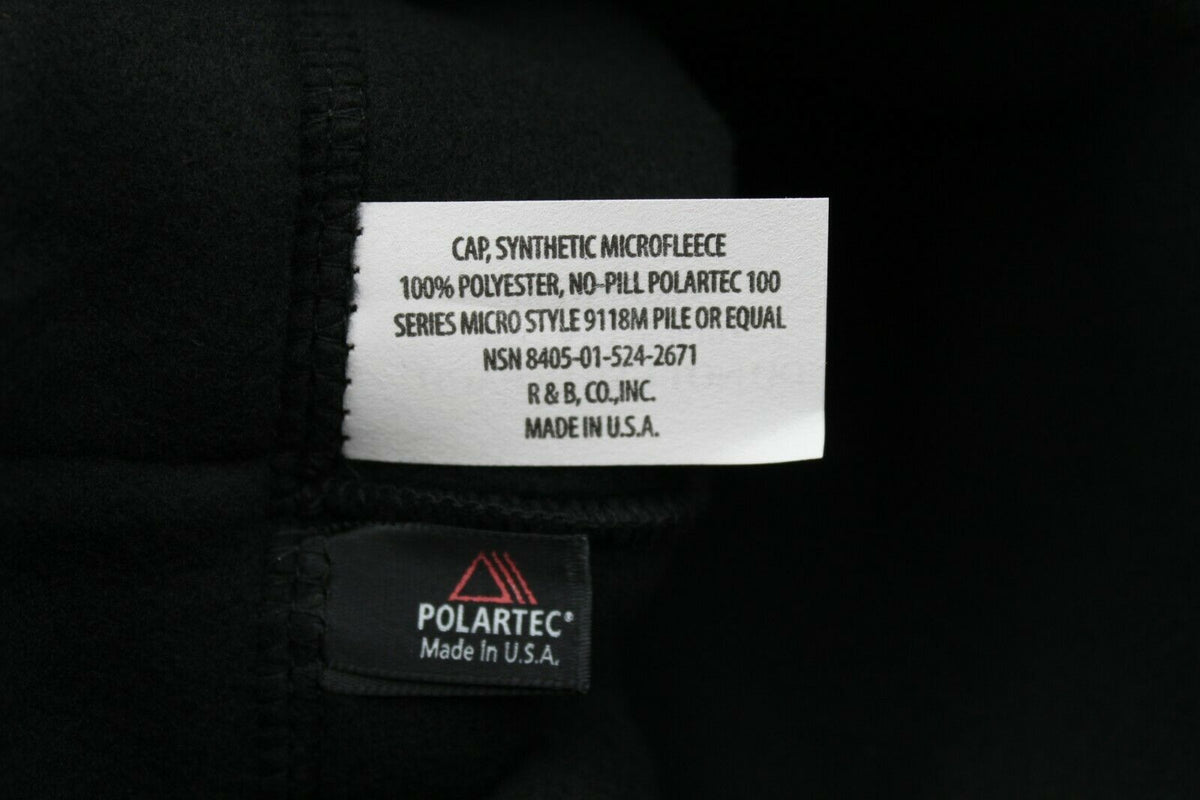 US Army Military Issue Black Polartec Micro Fleece PT Skull Cap