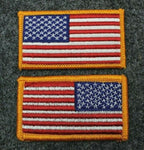 US Military American Flag Patch Red White Blue Yellow Border Hook & Loop