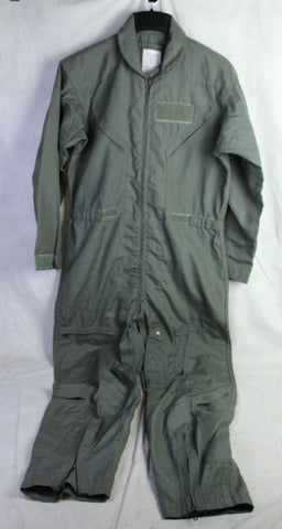 80's US Military Air Force Coveralls Flyers Flight Suit CWU-27/P FR Sage Green - 42R