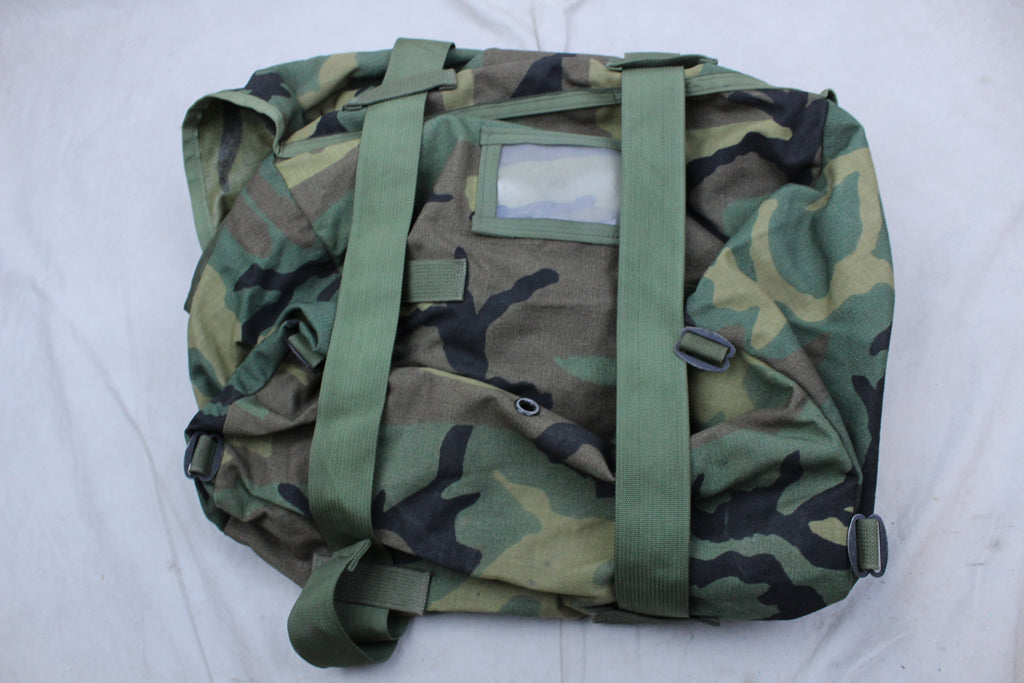 90's US Military Molle Sleeping Bag Carrier Sleep System Woodland Camo ...
