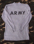 NEW Us Army Issue Pt Physical Fitness  Gray Long Sleeve T Shirt