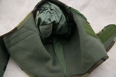 US Military Insulated Woodland Camo Pile Cap Hat Helmet Liner