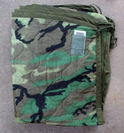 New Old Stock US Army Military Issue Woodland Camo Poncho Liner - Woobie Blanket