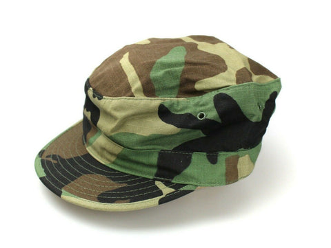 New USGI US Military BDU Woodland Camo Ripstop Patrol Cap Hat