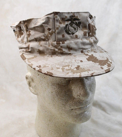 USMC Marine Corps Garrison Cover Desert Marpart 8 Point Cap Hat w/ EGA Logo