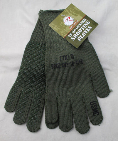 USMC Military TS-40 Manzella OD Green Gunners Shooting Gloves - USA Made