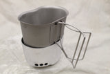 US Military Stainless Mess Cup w/ Heater Stand Combo