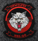 US Navy Air Wolves HSL-40 Helicopter Anti-Submarine Squadron Light Patch