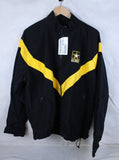 US Army Black / Yellow Physical Fitness PT Jacket APFU Windbreaker - Large Reg.