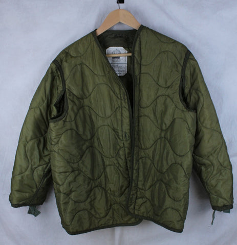 80's US Army Military OD Green M65 Field Jacket Quilted Liner - Small