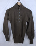 Genuine Us Army Military OD Olive Drab 5 Button Wool Man's Jeep Sweater - Small