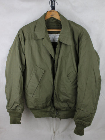 80'S US Army Military Tanker OD Green Cold Weather Jacket FR - Medium Long