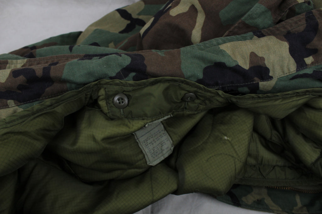 80's US Military Army M65 Field Jacket Coat Woodland Camo w/ Liner