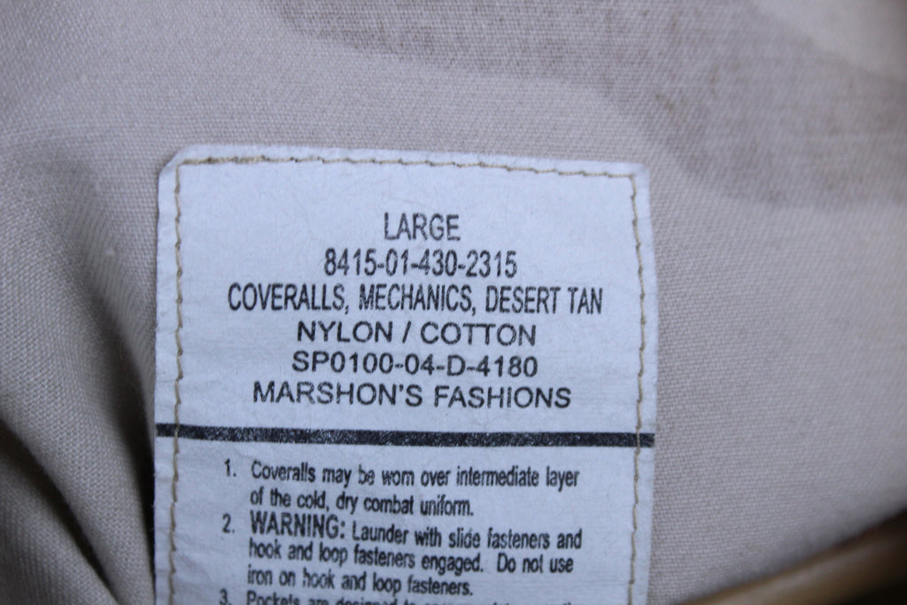 US Military Coveralls Mechanics Desert Tan Camo - Large – Mammoth