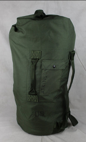 Surplus US Army USGI Military Issue Green Nylon Top Loading Duffle Bag