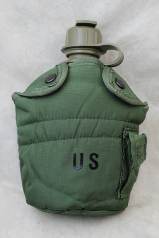 US Army Military 1 qt. OD Green Canteen w/ Green Cover