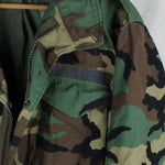 90's US Air Force M65 Field Jacket Coat Woodland Camo Large Regular