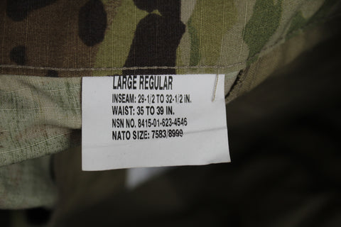 New US Army Military Multicam Combat Trousers Pants Size Large