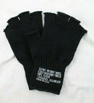US Military Fingerless Black Wool Gloves - USA Made